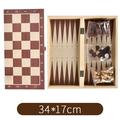 Anself Chess Set 3 In 1 Wooden Chess Checkers and Backgammon Set Portable and Perfect for Adults and Kids