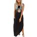 VBARHMQRT Black Dresses for Women Short Sparkly Summer Dress for Women Baseball Mom Gift Tshirt Dresses Graphic Printed Casual Maxi Dress Long Sundress Black Dresses for Women Plus Size Long