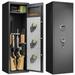 Gun Safes Cabinets Large Biometric Gun Safes Fireproof Fingerprint Long Gun Safe for 3 Pistols and 10 Home Rifle Shotguns with Ammunition Storage Rack and Led Light