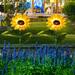 RnemiTe-amo Sunflower Solar Lightoos Outdoor 2 Pack Solar Garden Lights Waterproof Solar Flower Lights For Garden Pathways Backyard Patio Yard Decorative