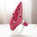 ALSLIAO 12 Holes Ocarina Ceramic Alto C Legend of Flute Music Instrument for Beginner Pink