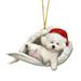 Mini Chandelier Ornament And Balls String 2022 New Sleeping Angel Dog Christmas Funs Pendant Cartoon Christmas Tree Pendant Christmas Decoration Pendant Christmas Home Stained Glass Hanger Chain