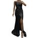 VBARHMQRT Casual Dresses for Women 2024 Trendy Long Women s Elegant Solid Sequin Dress Strap Sleeveless Backless Strap Cocktail Party Dress Summer Dress Maxi Dresses for Women 2024