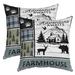 YST Farmhouse Deer Throw Pillow Covers 20x20 Inch Woodland Bear Moose Elk Pillow Covers Rustic Reindeer Lodge Cabin Retro Country Cottage Blue Buffalo Plaid Cushion Covers