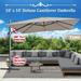 10 x10 Deluxe Patio Umbrella Outdoor Off-Set Hanging Roma Umbrella Tilt & 360 Rotation Patio Heavyduty Sunshade Cantilever Crank(steel cross base is included)