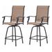 Jaxnfuro Swivel Bar Stools Outdoor/Indoor Bar Height Patio Chairs Sling Fabric All-Weather Patio Furniture Pack of 2