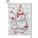 Wellsay Garden Flag Double Sided New Year Two Snowmen Fade Resistant Yard Flag Durable Banner Indoor Outdoor Home Decor 12x18 Inch