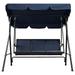 Topeakmart 3-Seat Outdoor Patio Swing Chair with Adjustable Canopy Blue