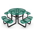 Flash Furniture Creekside Outdoor Picnic Table with Mesh Seats and Umbrella Hole Green (SLFEMR46GN)