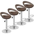 TJUNBOLIFE Adjustable Pub Swivel Barstool Hydraulic Patio Barstool Indoor/Outdoor W/ Open Back and Chrome Footrest 2pcs