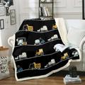 YST Black Construction Blanket for Boys Girls Kids Cartoon Truck Throw Blanket Tractor Home Decor Crane Excavator Bulldozer Fleece Blanket Vehicle Trucks Sherpa Blanket 50 x60