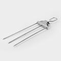 Outdoor Stainless Steel Barbecue Fork Border Three Pronged Barbecue Fork Barbecue Meat Chicken Wing Fork Thickened Barbecue Needle Semi-automatic Barbecue
