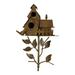 Daiosportswear Metal Bird House with Poles Outdoor Metal Bird House Stake Bird House for Patio Backyard Patio Outdoor Garden Decoration