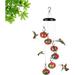 Charming Wind Chimes Hummingbird feeders Window Bird feeders for Viewing Bird feeders for Outdoors Hanging ant and bee Proof Bird Seed for Outside feeders (Red)