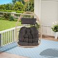 Outdoor Garden Rattan Egg Swing Chair Hanging Chair Patio Porch Lounge Egg Swing Chair Comfortable Outside Bedrooms Wicker Swing Chair For Indoor Outdoor Bedroom Backyard