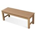 Jaxnfuro Outdoor Bench 2-Person Outdoor Dining Bench Backless Lumber Garden Bench All Weather Bench Suitable for Patio and Garden Teak Color