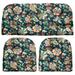 Jaxnfuro 3 Piece Wicker Cushion Set - Telfair Peacock Blue Green Brown Rust Ivory Floral Scroll Indoor/Outdoor Fabric Cushion for Wicker Loveseat Settee & 2 Matching Chair Cushions