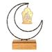 Bedrooms Decor Bedroom Decor Bedside Decorative Light Desktop Ornament Muslim Eid Moon Lamp Wooden Crafts Lamp