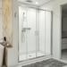 Dreamline Visions 36 in. D x 60 in. W x 78 3/4 in. H Sliding Shower Door, Base, and White Wall Kit in Brushed Nickel D2116036XXC0004