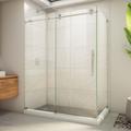 Dreamline Enigma-X 34 1/2 in. D x 60 3/8 in. W x 76 in. H Clear Sliding Shower Enclosure in Brushed Stainless Steel SE6160F340VDX07