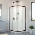 Dreamline Prime 33 in. x 33 in. x 78 3/4 in. H Shower Enclosure, Base, and White Wall Kit in Oil Rubbed Bronze and Clear Glass E2703333XXQ0006