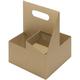 4 Cup Kraft Paperboard Carrier with Handle for 12-32 oz Cup (Case of 200)