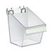 Azar Displays 556127 Small Clear Plastic Molded Bucket Storage Cotainer Bin for Pegboard Slatwall or Counter with Label Holder on Front and 2 Metal U-Hooks Size: 5 W x 6 D x 7 H 4-Pack