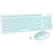 iK6630 Keyboard and Mouse Combo - 2.4GHz USB Cordless Cute Round Keys Quiet and Slim Set for Laptop