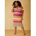 Plus Size Crochet Knit Midi Dress