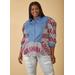 Plus Size Fabulous Denim Paneled Shirt