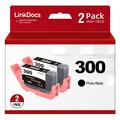 LinkDocs Compatible PFI-300 Photo Black Ink Cartridges Replacement for Canon PFI300 PFI-300 PBK Ink Cartridge Work for Canon imagePROGRAF PRO 300 Printer (2 Pcs Pack Photo Black)