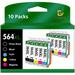 564XL Compatible Ink Cartridge Replacement for HP 564 XL 564XL High Yield 10 Combo Pack for DeskJet 3520 3522 Photosmart 7520 6520 5520 7525 5514 7510 OfficeJet 4620 Printers (4BK/2C/2M/2Y)