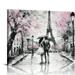 COMIO Pink Paris Wall Decor for Bedroom Bathroom Black and White Wall Art Pictures for Country Decorations Farmhouse Modern Framed Paintings Artwork for Home Art Prints Poster with Wood Fram