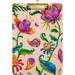 Wellsay Paisley Butterfly Floral Ethnic Flower Clipboards for Kids Student Women Men Letter Size Plastic Low Profile Clip 9 x 12.5 in Golden Clip