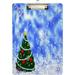 Wellsay Christmas Tree and Snowflakes Clipboard 9 x 12.5 Inches | Christmas Decorative Clipboard for School Office Nurse Art Business | Clipboard with Low Profile Silver Clip