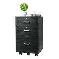 Hassch Wooden File Cabinet 3 Drawer Vertical File Cabinets with 3 Lock Printer Stand Mobile Storage Cabinet Filing Storage Drawer for Home Office Black (15.75 L x 15.75 W x 26.1 H)