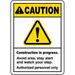 Traffic & Warehouse Signs - Construction In Progress Sign 2 - Weather Approved Aluminum Street Sign 0.04 Thickness - 10 X 7