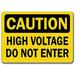 Traffic & Warehouse Signs - Caution - Sign - High Voltage Do Not Enter - Safety Sign - Weather Approved Aluminum Street Sign 0.04 Thickness - 10 X 7