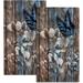 Wellsay Rustic Flower Board Towels Set of 2 Blue Butterfly Vintage Wooden Plank Hair Face Towel Soft Shabby Chic Country Fingertip Towel Fast Drying Washcloth for Bathroom Kitchen Women Guest