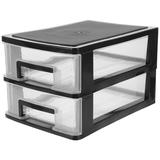 2 Layers Storage Shelf Makeup Brish Holder Cosmetics Box Clear Container Bins with Drawers Sundries Locker