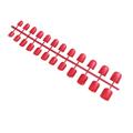 120 Pcs/5 Nail Pearls Beauty Nail Cover for Salon Pearly Nail Tool Fake Nail Tips Square False Nails Red