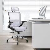 Ergonomic Mesh Office Chair with High Back Adjustable Headrest Flip-Up Arms Lumbar Support Blade Wheels Metal Legs and Tilt Lock Function