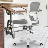 Coolhut Office Drafting Chair Armless Tall Office Desk Chair Adjustable Height and Footring Low-Back Ergonomic Standing Desk Chair Mesh Rolling Tall Chair for Art Room Office or Home Light Grey
