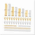 Premium 80pcs Iron Slide On End Clasp Set | 4 Sizes (20/25/30/40mm) | Twist Extender Chains | Lobster Claw Clasp | Jewelry Making Findings | Golden & Platinum
