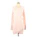 Athleta Casual Dress - Mini Crew Neck Long sleeves: Pink Solid Dresses - Women's Size Small