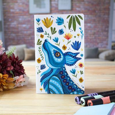 'Eco-Friendly Recycled Paper Notepad with Printed Wolf Motif'