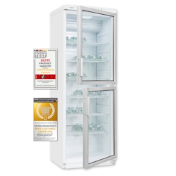 Exquisit Glastürkühlschrank GKS350-2-GT-280D weiss | 320 l Nutzinhalt | Weiß Image
