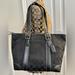 Coach Bags | Coach Black Signature Print Tote Bag 6042 In Excellent Pre Owned Condition | Color: Black | Size: Os