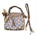 Coach Bags | Coach Parker Op Signature Crossbody Hobo Handbag Bronze/Gold Vintage Like New | Color: Brown/Cream | Size: Os