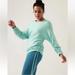 Athleta Tops | Athleta Size Xs Lombard Ruched Sweatshirt Side Cinch 2022 Reef Green | Color: Green | Size: Xs